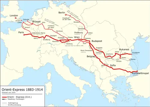 Mapa das paradas de 1883-1914