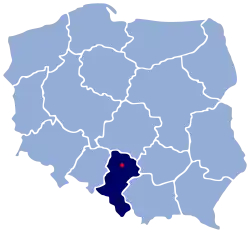 Localização de Częstochowa na Polónia