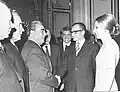 Leonid Brejnev em encontro com o último xá do Irã, Mohammad Reza Pahlavi, em 1970.