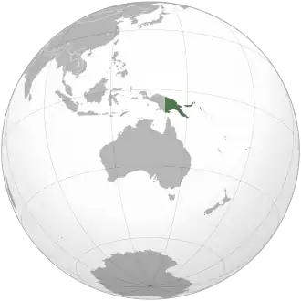 Localização Estado Independente da Papua-Nova Guiné