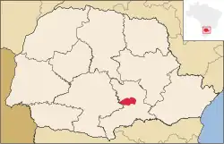 Localização de Irati no Paraná