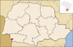 Localização de Santo Antônio do Sudoeste no Paraná