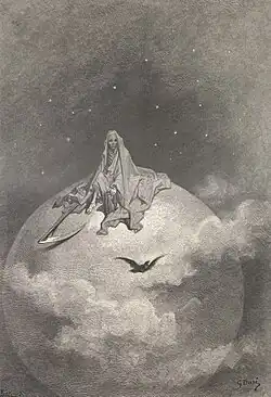 Uma ilustração de O Corvo de Edgar Allan Poe, feita por Gustave Doré