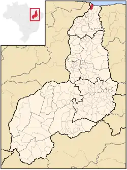 Localização de Parnaíba no Piauí