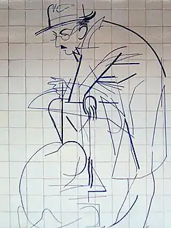 Júlio Pomar, painel de azulejos, c. 1989, estação de metropolitano do Alto dos Moínhos, Lisboa