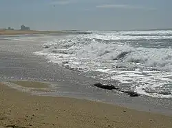 Praia de São Félix da Marinha,Concelho de VN Gaia, Distrito do Porto com vista ao fundo de Espinho.