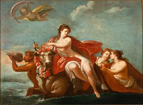 Luca Giordano, Rapto de Europa, 1636, Óleo sobre tela. Presente na Casa Museu Eva Klabin.