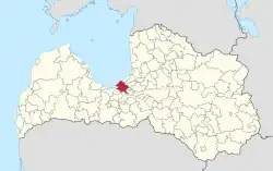 Localização de Riga na Letônia