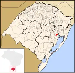 Localização de Guaíba no Rio Grande do Sul