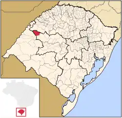 Localização de Itacurubi no Rio Grande do Sul