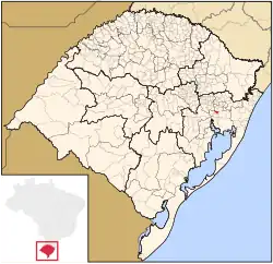 Localização de Sapucaia do Sul no Rio Grande do Sul