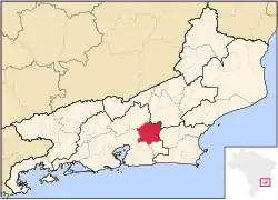 Localização de Cachoeiras de Macacu no Rio de Janeiro