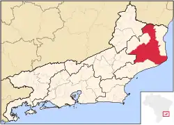 Localização de Campos dos Goytacazes no Rio de Janeiro