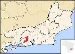 Localização de Nova Iguaçu no Rio de Janeiro