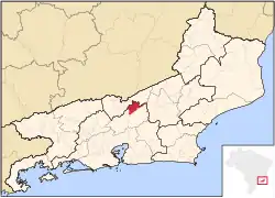Localização de São José do Vale do Rio Preto no Rio de Janeiro