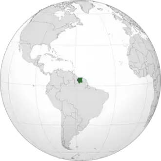 Localização de Suriname