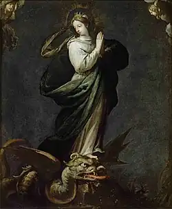 Santa Margarida ameaça o dragão, c.1605.