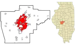 Localização no condado de Sangamon