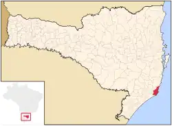 Localização de Laguna em Santa Catarina