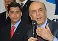 Indio da Costa e José Serra durante a convenção do DEM na qual confirmou o candidato a vice-presidente.