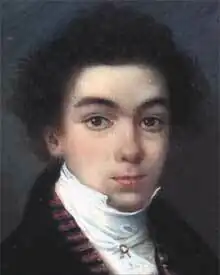 Retrato em miniatura de Bolívar em 1800