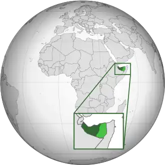 Localização Somalilândia