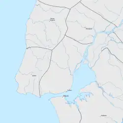 Termos na região de Lisboa durante os séculos XII e XIII, com os respetivos centros administrativos.