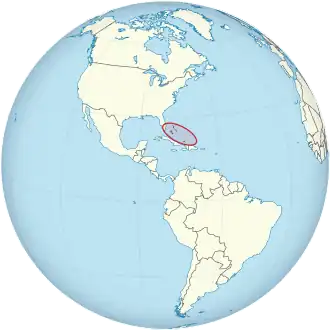 Localização das Bahamas