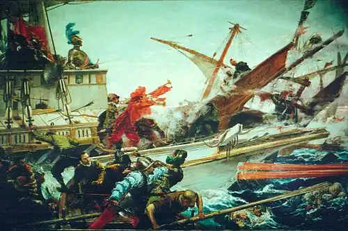 A Batalha de Lepanto por Juan Luna (1887, Senado Espanhol, Madrid)
