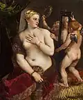 Vênus com um Espelho (c. 1555) por Ticiano