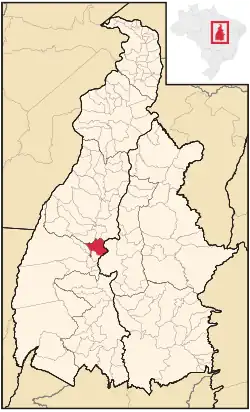 Localização de Paraíso do Tocantins no Tocantins