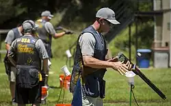 Trap shooting no World Police and Fire Games nos EUA em 2015.