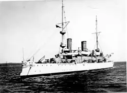 O USS Olympia, da era pré-dreadnought.
