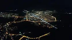 Panorâmica a noite, União da Vitoria e Porto União. Imagem Registrada do alto do morro do Cristo por Anilton B Junior/Marcos Moreira