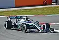 Valtteri Bottas conduzindo o W10 durante os testes na Catalunha em 2019