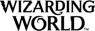Logomarca da franquia Wizarding World, o universo cinematográfico da série Harry Potter.