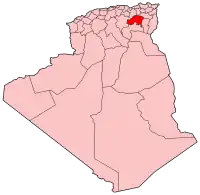 Carte d'Algérie (Wilaya de Batna)