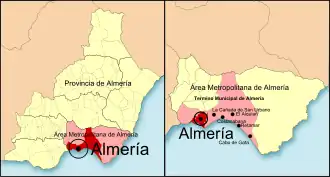 Mapa do município de Almeria