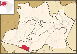 Localização de Boca do Acre no Amazonas