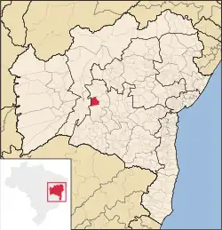 Localização de Boquira na Bahia