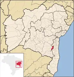 Localização de Ibicuí na Bahia