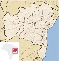 Localização de Igaporã na Bahia