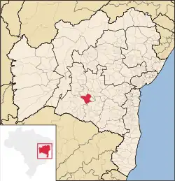 Localização de Livramento de Nossa Senhora na Bahia