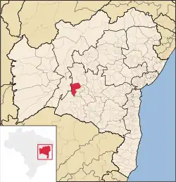 Localização de Macaúbas na Bahia