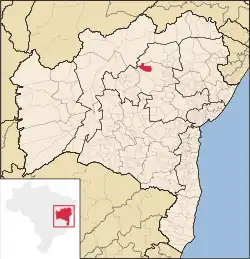 Localização de Ourolândia na Bahia
