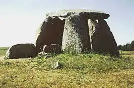 Dolmen de Barrocal, região de Évora, Portugal.