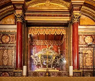 Relíquias da manjedoura na cripta