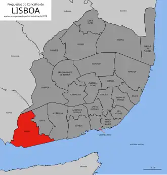 Localização no município de Lisboa