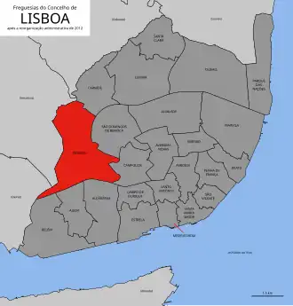 Localização no município de Lisboa