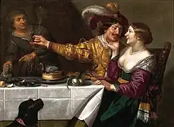 At the procuress, por Jan van Bijlert, segundo quarto do século XVII